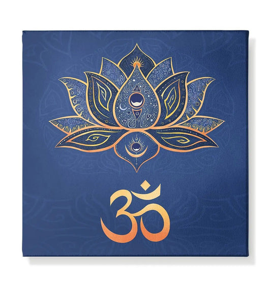 Lotus Blume OHM | Lotus Kunstdruck auf Leinwand - Deivi