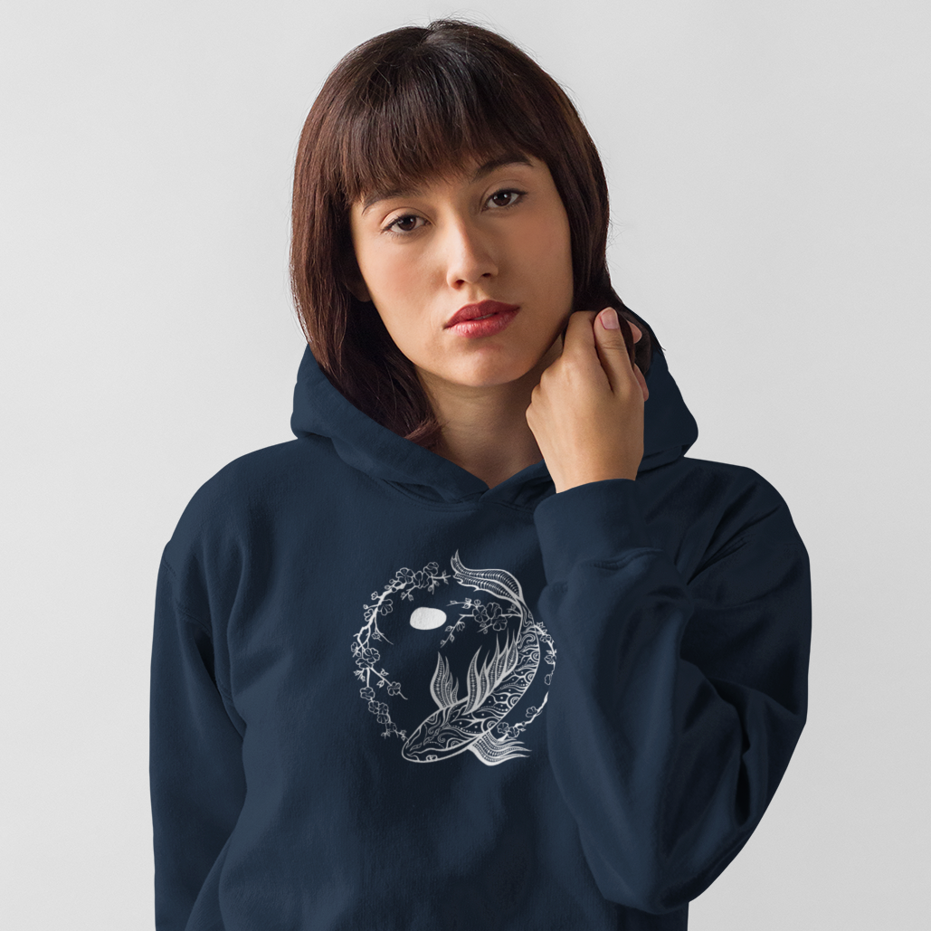 Koi Fish Harmony Hoodie | Organic Hoodie | Unisex