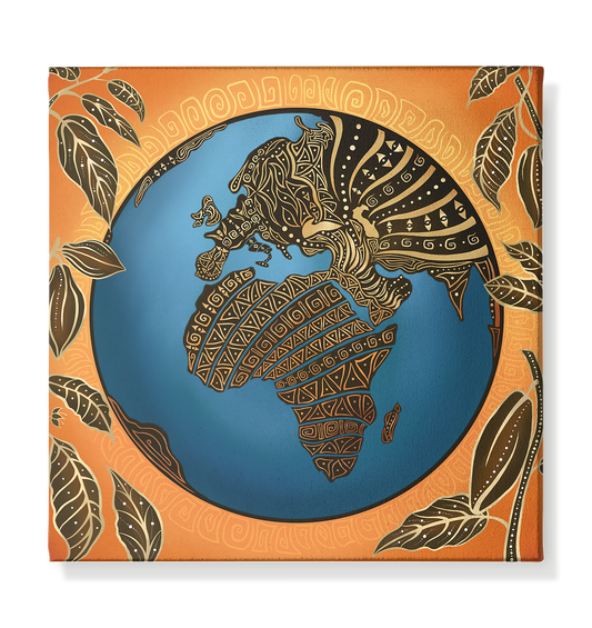 Kakao Erde Leinwand – Wandkunst für Rituale & Meditation