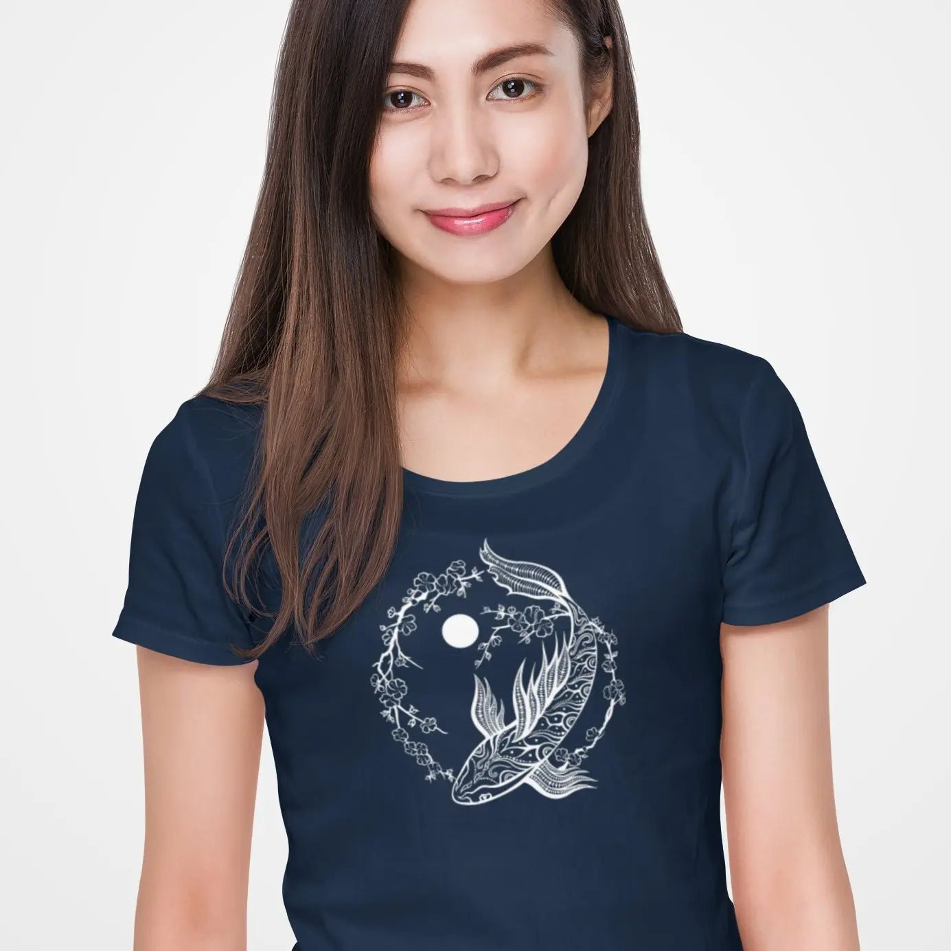 Koi Fisch Harmonie T-Shirt | Organisches T-Shirt | Damen - Deivi