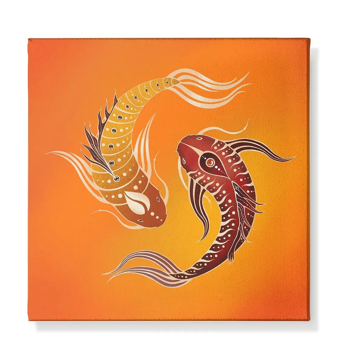 Koi Fisch Yin & Yang Kunstdruck | Kunstdruck auf Leinwand - Deivi