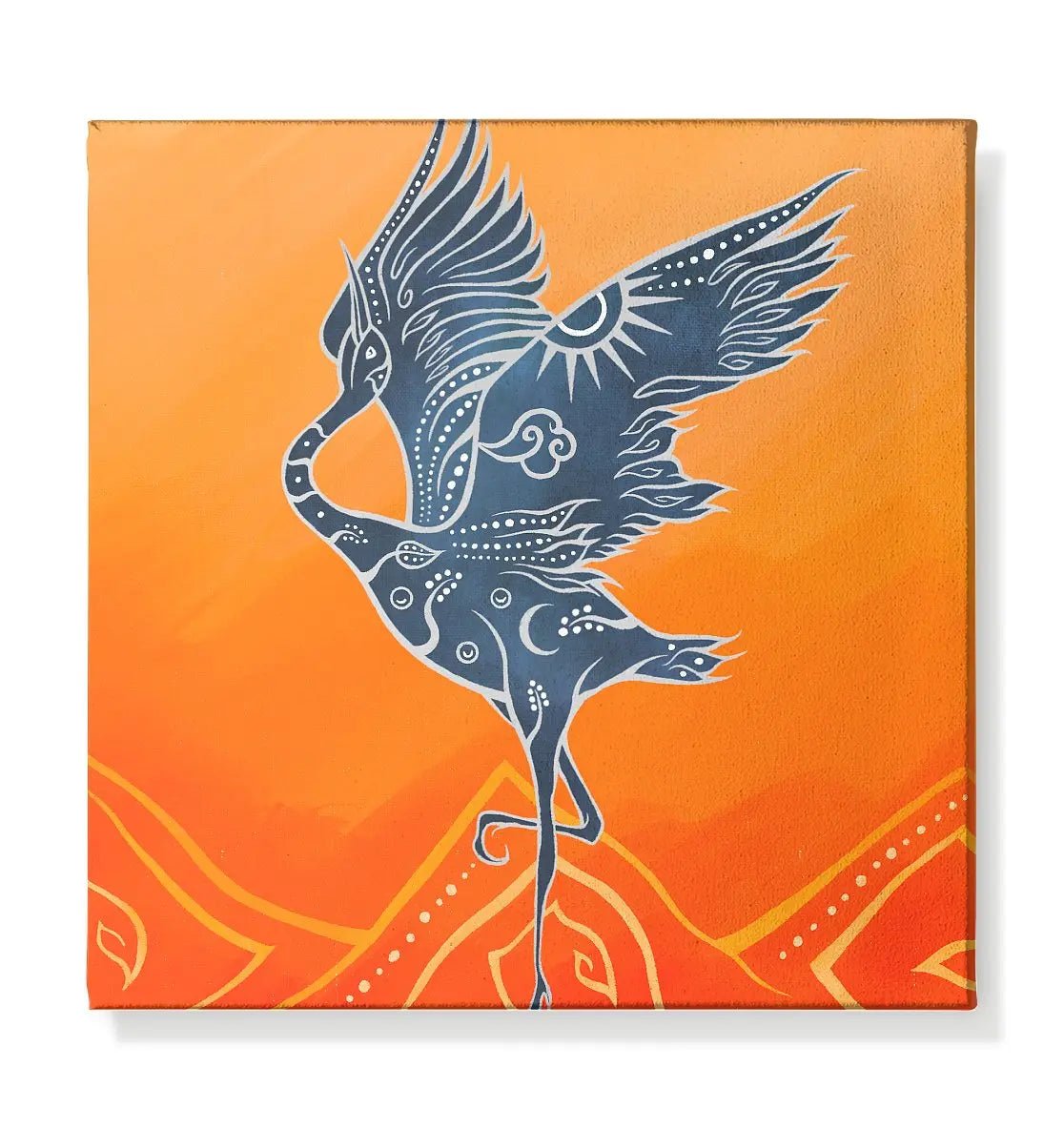 Kranich Trilogie Teil Zwei | Kunstdruck auf Leinwand - Deivi