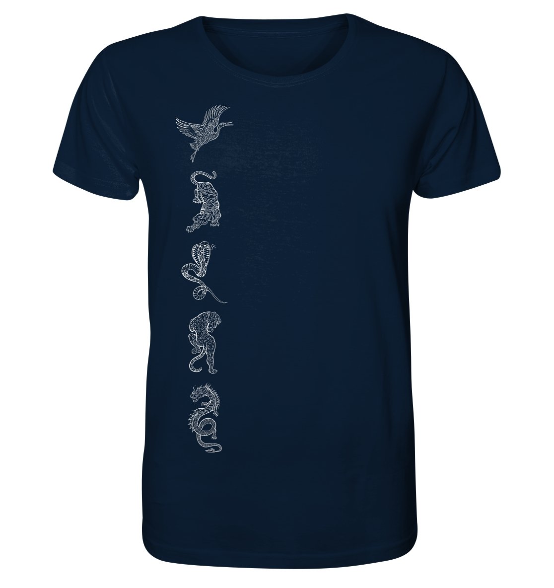 Die fünf Shaolin Tiere | Organisches T-Shirt-Unisex-Shirts-Deivi