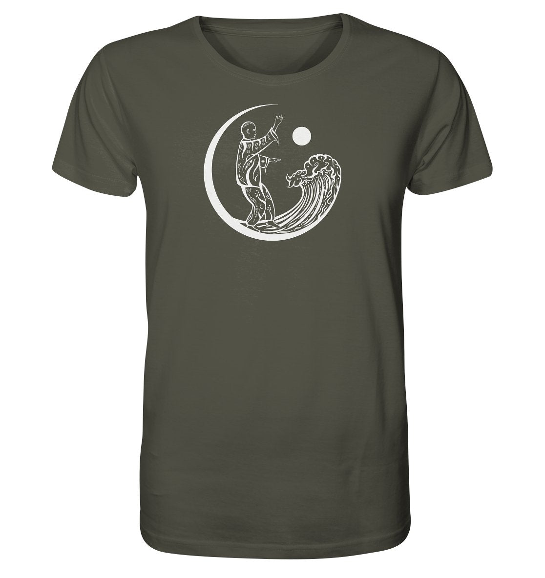 Qi Gong T-Shirt Man Chi Gong Chi Kung Kaki T-shirt